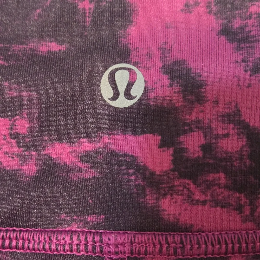 Lululemon Wunder Under Crop II Purple/Black Tie Dye Mid-rise Leggings Size 4